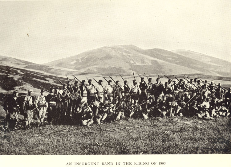 An insurgent band in the rising of 1903