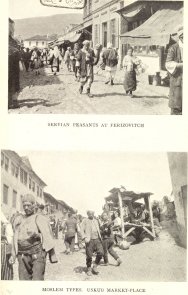 Servian peasants at Ferizovitch; Moslem types. Uskub market-place